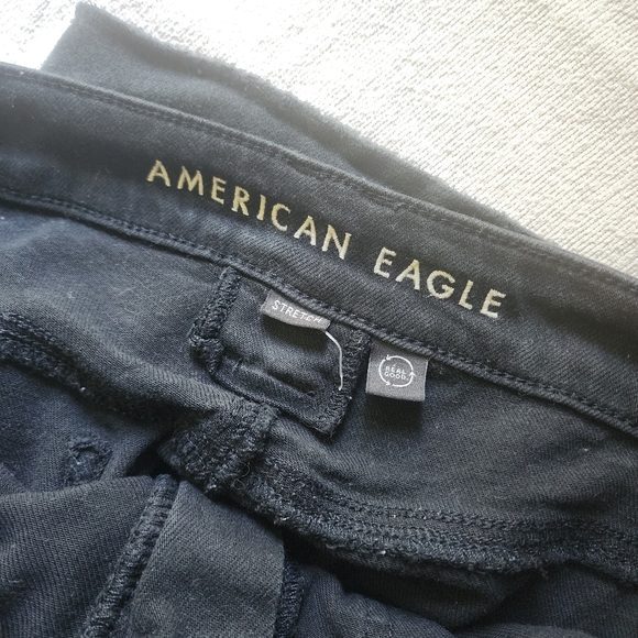 American Eagle SUPER HIGH-RISE BAGGY WIDE LEG Black Pants Size 2 - Picture 10 of 14